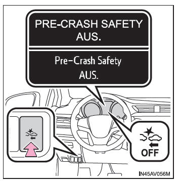 Toyota Avensis. Deaktivieren des Pre-Crash-Sicherheitssystems