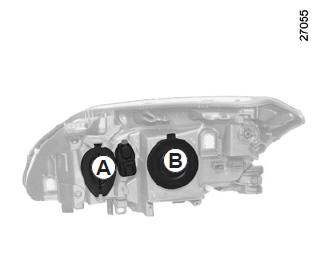 Renault Laguna. Scheinwerfer mit halogenlampen (Lampenwechsel) 