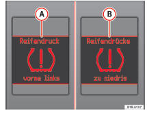 Seat Exeo. Abb. 46 Display: Warnmeldung mit Warntext