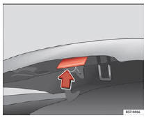 Seat Exeo. Abb. 168 Öffnungsgriff unterhalb der Motorraumklappe