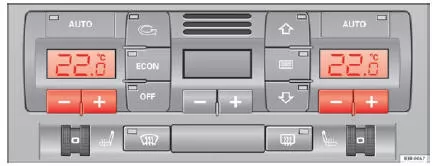 Seat Exeo. Abb. 128 Bedienelemente der Klimaanlage