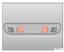 Seat Exeo. Abb. 93 Ausschnitt aus dem Dachhimmel: Leseleuchten hinten