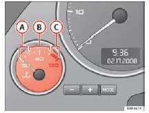 Seat Exeo. Abb. 38 Motorkühlmitteltemperaturanzeige