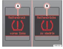 Seat Exeo. Abb. 46 Display: Warnmeldung mit Warntext