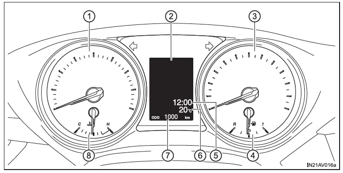 Toyota Avensis. Fahrzeuge mit Schwarz-Weiß-Display