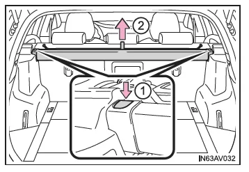 Toyota Avensis. Entfernen des Gepäckraumnetzes